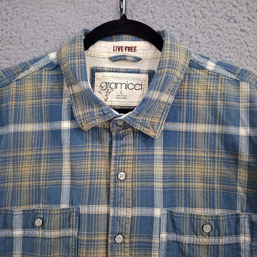 Vintage Gramicci Flannel Shirt Mens Large Plaid Heavy‎ Cotton Gorpcore Outdoor